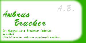 ambrus brucker business card